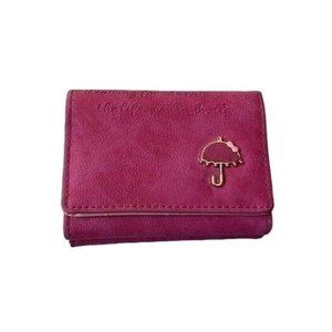 Spacious Suede Expandable Multi-Slot Compact‎ Pink Wallet & Coin Purse